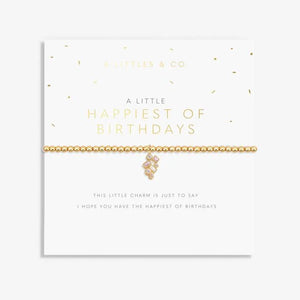 A Little 'Happiest Of Birthdays' Bracelet In Gold-Tone Plating