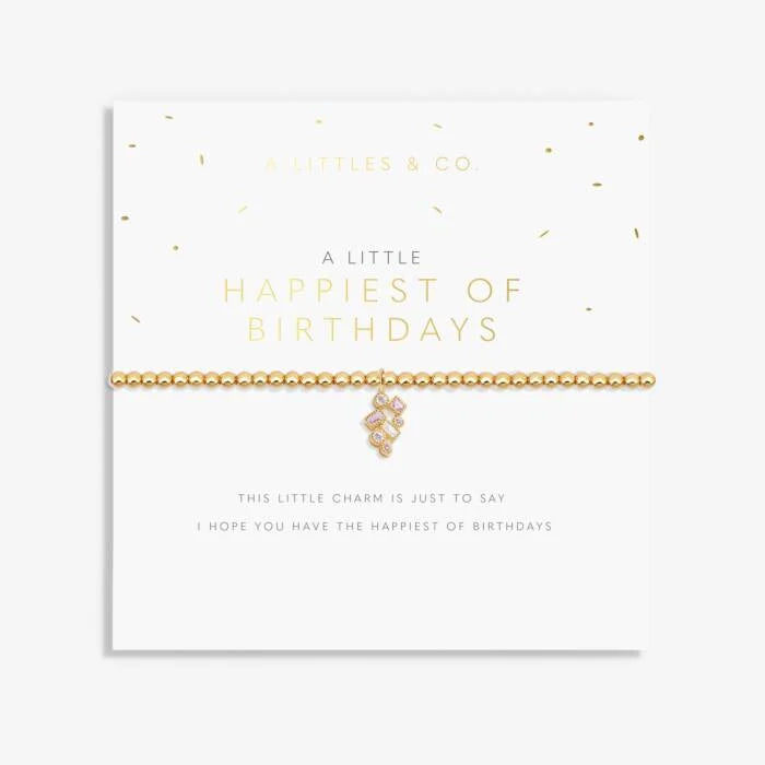 A Little 'Happiest Of Birthdays' Bracelet In Gold-Tone Plating