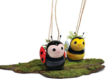 Load image into Gallery viewer, Mini Bee &amp; Ladybug Hanging Planters