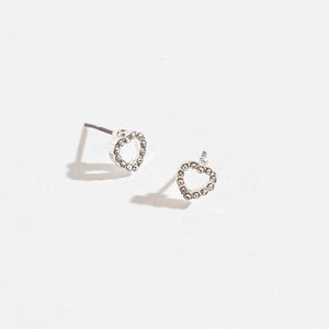 Pave Heart Earsense Stud Earrings
