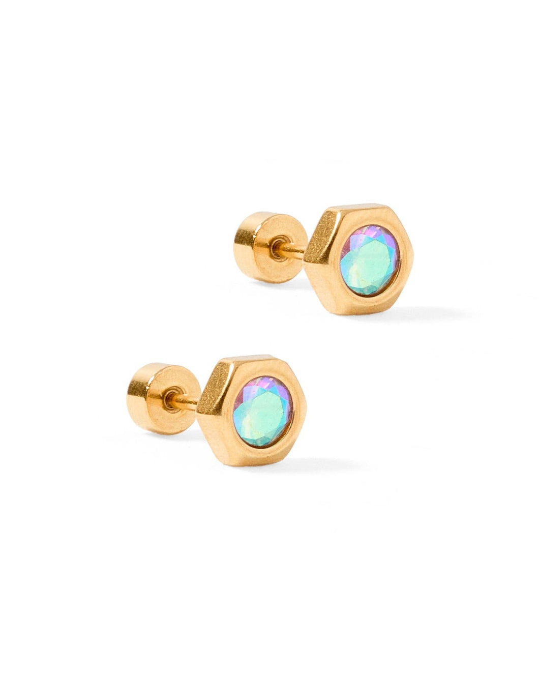 Screwback Stud Earrings - Addison - Iridescent