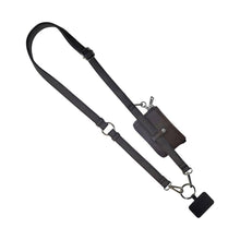 Load image into Gallery viewer, Clip &amp; Go Brushed Vegan Leather Phone Lanyard - Rfid Pouch