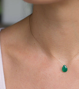 Green Onyx Luxe Necklace for Bereavement - OLOVE07