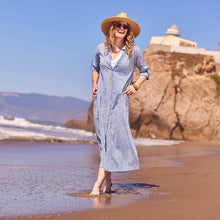 Load image into Gallery viewer, SURI NAVY Shirt Dress