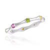STK144-Rainbow CZ Bamboo Stack Ring