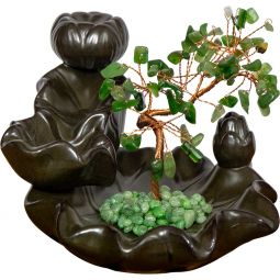 ceramic backflow incense holder nephrite jade gem tree