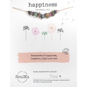 Rainbow Tourmaline Seed Necklace for Happiness - SEED07