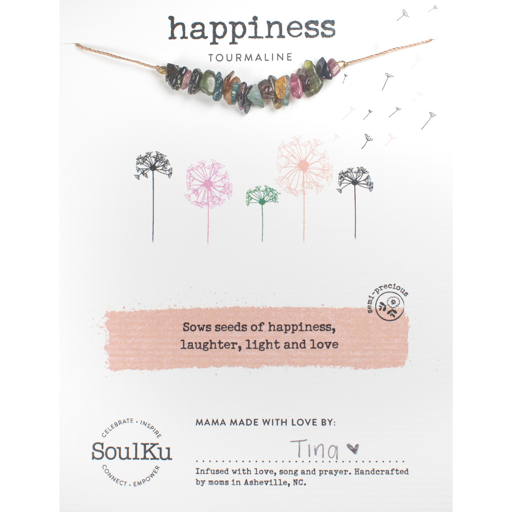 Rainbow Tourmaline Seed Necklace for Happiness - SEED07