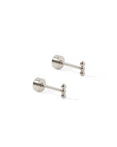 Screwback Stud Earrings - Tally - Silver
