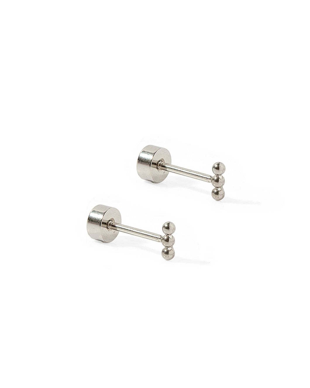 Screwback Stud Earrings - Tally - Silver