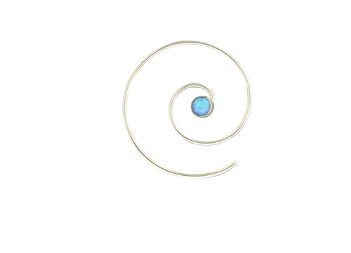 c12b-ss Light Koru Earring with Opal Bead
