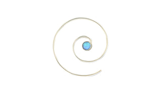 c12b-ss Light Koru Earring with Opal Bead