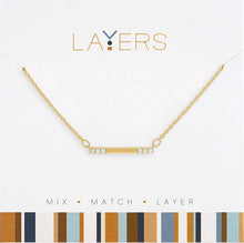 Load image into Gallery viewer, Layers: Gold Petite CZ Bar Necklace