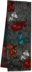 Sketch Floral Recycled Cotton Cashmink Scarf: Rosewood