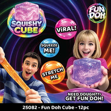 Load image into Gallery viewer, Fun Doh Squish &amp; Squeeze Sparkle Cube Fidget Toy