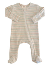 Load image into Gallery viewer, Multi Stripe / Organic 2-Way Zip Footie