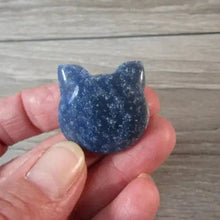 Load image into Gallery viewer, Gemstone Cat Face Figurines 1-Inch