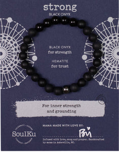 Men's Black Onyx Bracelet for Strong - MBRBO