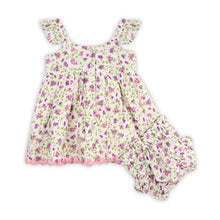Load image into Gallery viewer, Naomi Seersucker Baby Dress + Bloomer (Organic Cotton)