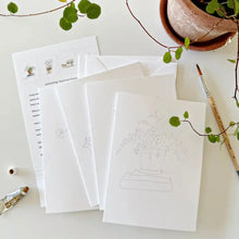 Load image into Gallery viewer, Potted Plants Paintable Watercolor Notecard Set