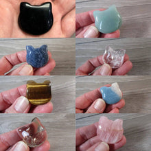 Load image into Gallery viewer, Gemstone Cat Face Figurines 1-Inch