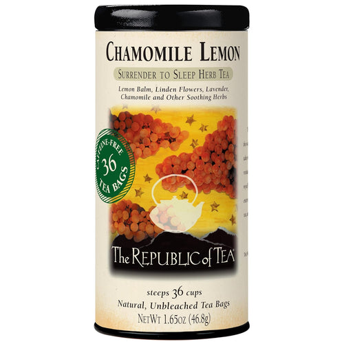 The Republic of Tea Chamomile Lemon Herbal Tea, 36 Tea Bag Tin