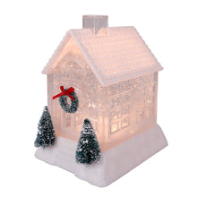 Load image into Gallery viewer, Ivory christmas village glitter house 7&quot;