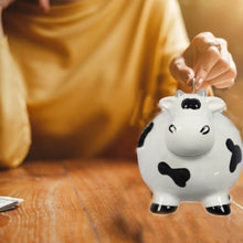 Load image into Gallery viewer, Ceramic Cow Piggy Bank