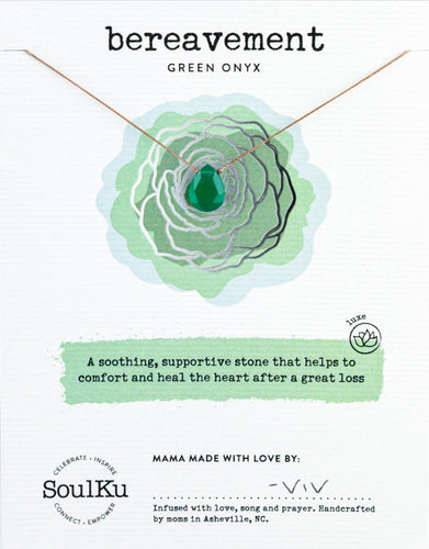 Green Onyx Luxe Necklace for Bereavement - OLOVE07