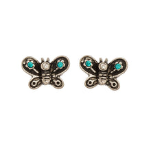Load image into Gallery viewer, Antique Silver Butterfly Ear Sense Stud Earrings