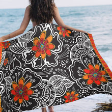 Load image into Gallery viewer, Beach Towel - Laurel Burch &quot;Orange Blossoms&quot;