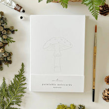 Load image into Gallery viewer, Mushrooms paintable watercolor notecard set