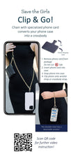 Load image into Gallery viewer, Clip &amp; Go Crossbody Phone Accessory with Metal Chain