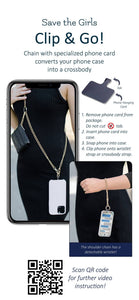 Clip & Go Crossbody Phone Accessory with Metal Chain