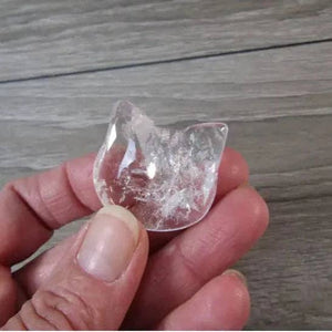 Gemstone Cat Face Figurines 1-Inch
