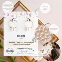 Load image into Gallery viewer, Pearl Gold Hoop Earrings for Goddess GHOP11