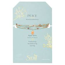 Teardrop Stone Wrap Aqua Terra/Sunstone/Silver - Stone of Peace SB003