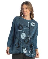 balboa cotton tunic top blue