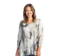 orbits v-neck hi-low tunic multi