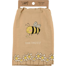 Load image into Gallery viewer, Rustic Bee Happy Kitchen Towel