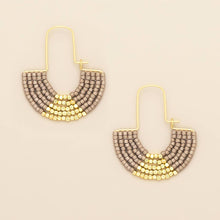 Load image into Gallery viewer, Chromacolor Miyuki U-Hoop Earring - Pewter/Gold