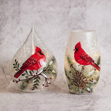 Load image into Gallery viewer, Cardinal Present Short Vase with LED String Lights
