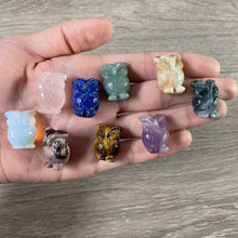 Load image into Gallery viewer, Gemstone Owl Figurine – Small Crystal Owl Decor