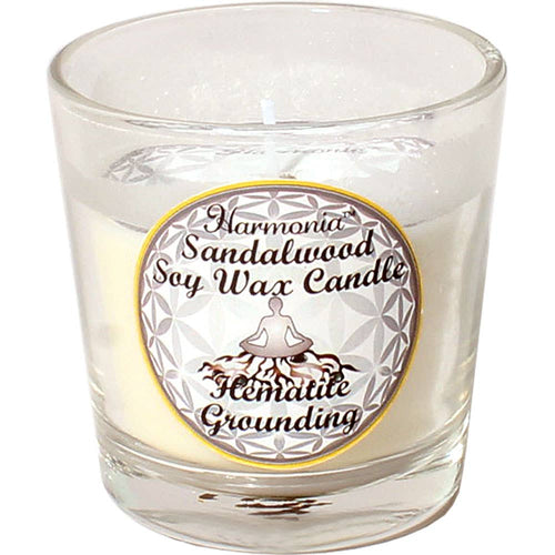 Harmonia Soy Gem Votive Candle - Grounding Hematite