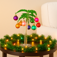 Load image into Gallery viewer, Mini Glass Palm Tree w/ Assorted Ornaments