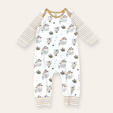 Load image into Gallery viewer, Sloth Koala Raglan Baby Jumpsuit (Organic Cotton)