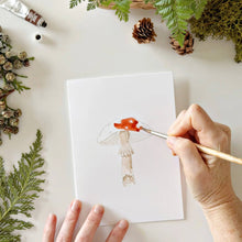 Load image into Gallery viewer, Mushrooms paintable watercolor notecard set