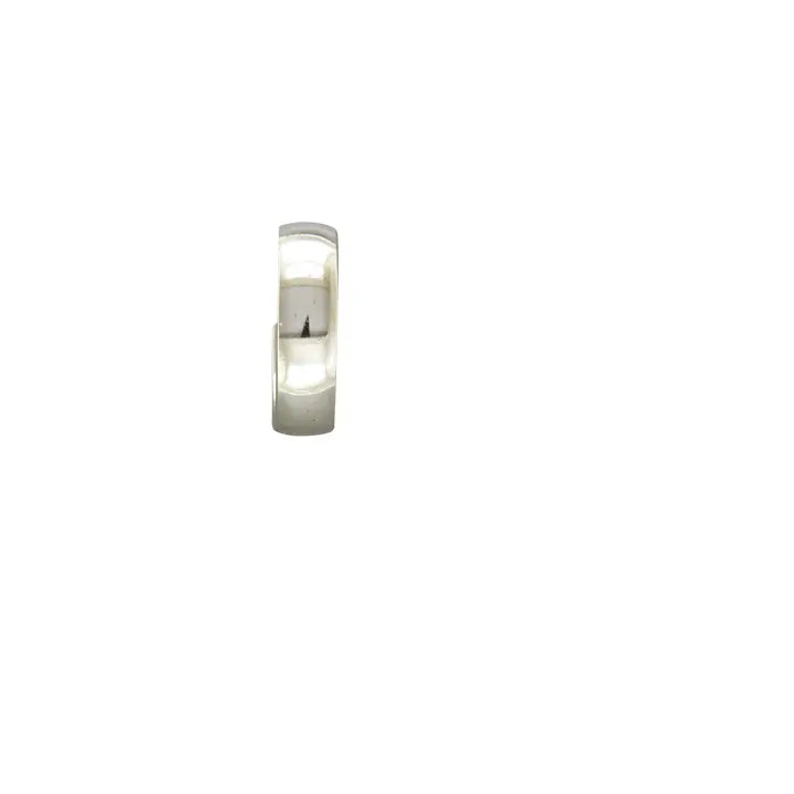 P6-ss Low Dome Post Hoop Earring