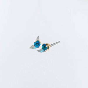 Solitaire Round Cut Birth Stone Ear Sense Stud Earrings