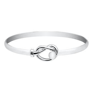 STERLING SILVER LOVE KNOT & BEAD BRACELET